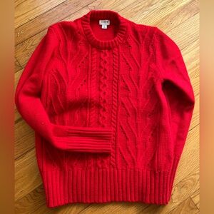 J. Crew Bright Red Crewneck Sweater